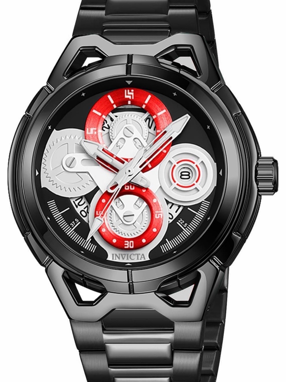 Invicta “S1 RALLY” Men’s 44mm Black Watch With Black and Red Dial Ax32 Quartz